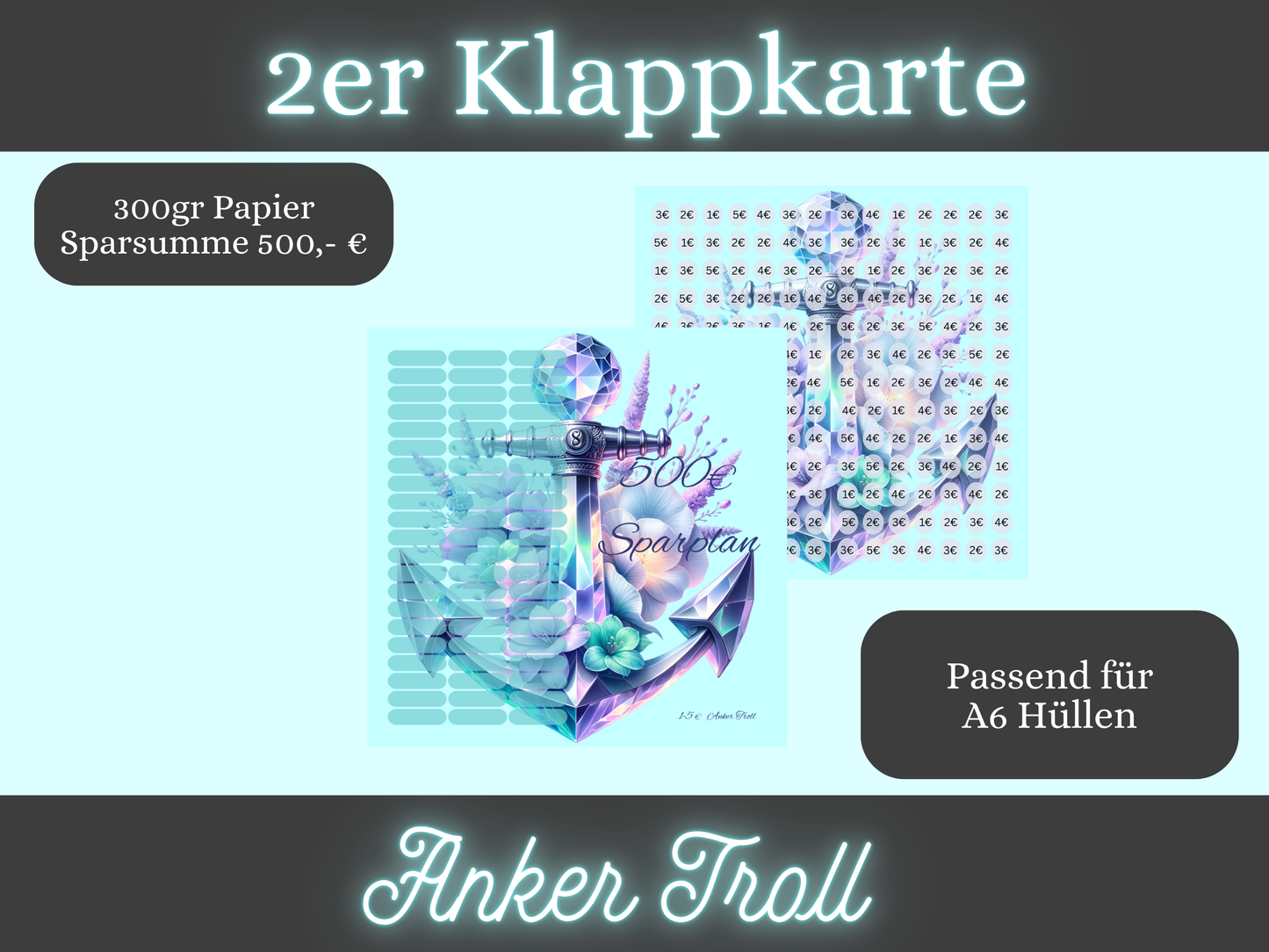 500€ Sparplan, 2er Klappkarte