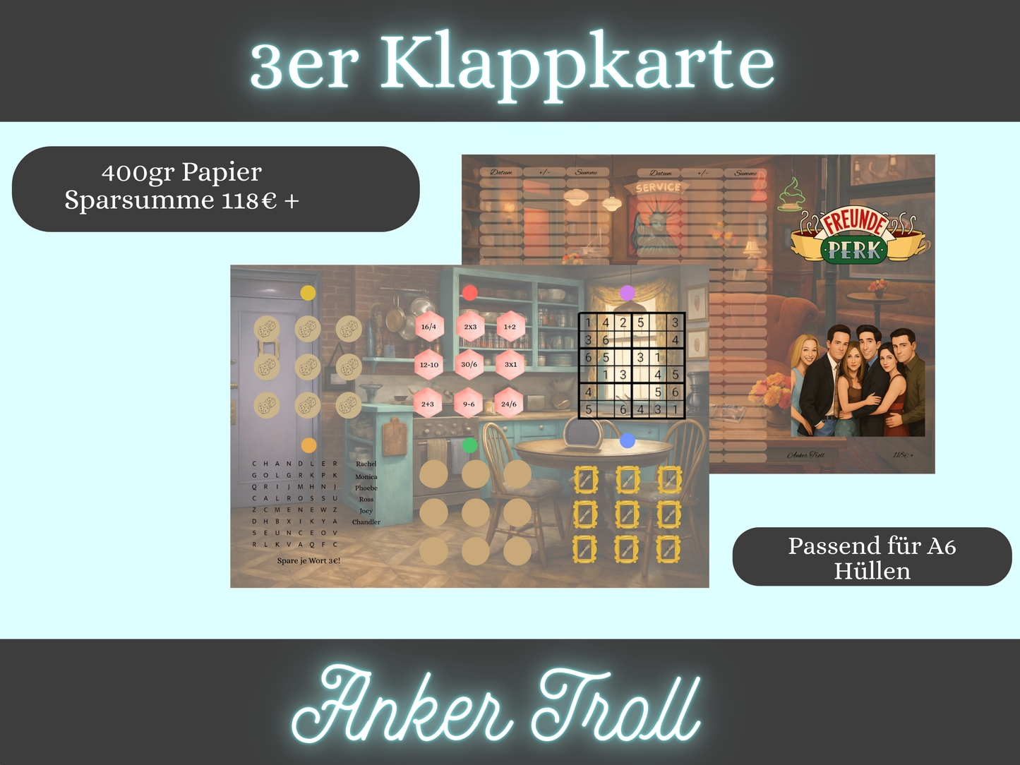 Freunde, Serien-Marathon, 3er Klappkarte