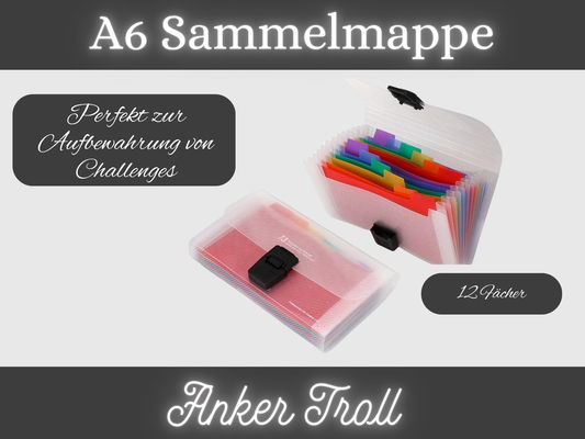A6 Sammelmappe , Challenge Aufbewahrung, Fächermappe