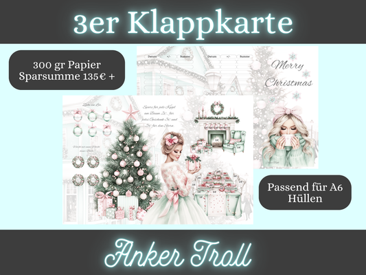 Merry Christmas 3er Klappkarte