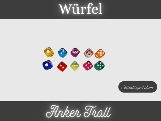 Würfel, transparent  6er Würfel, Spielwürfel